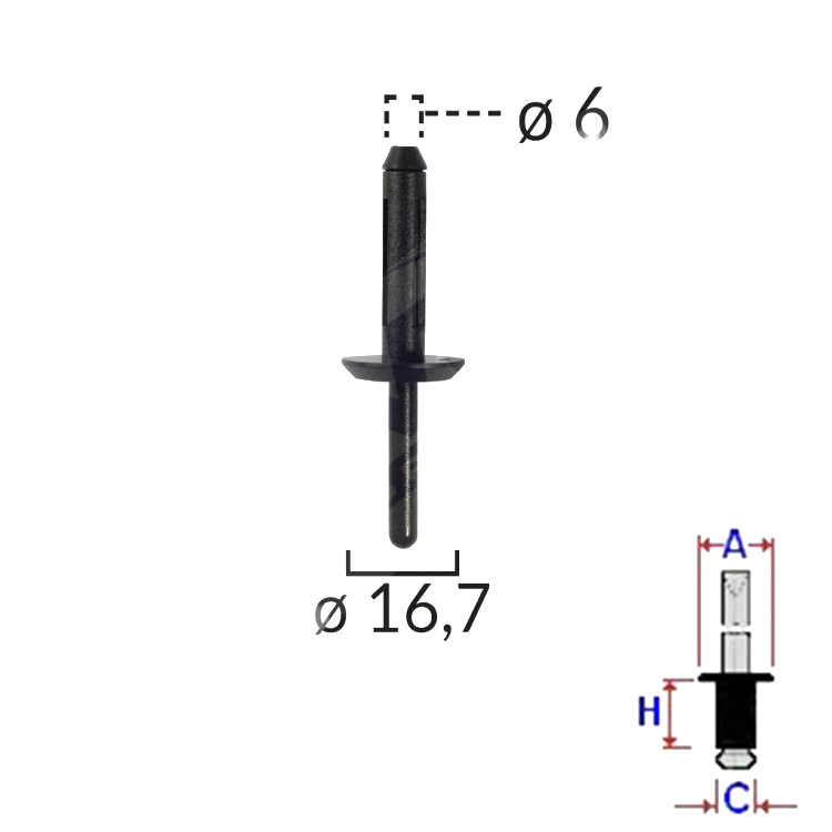 ROMIX ROMB13750 Patent, csavar, anya